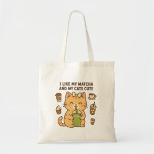 Niedliche Kawaii Katze mit Matcha Green Tee Tragetasche