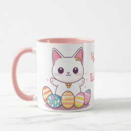 Niedliche Kawaii Katze Osterfeier Tasse - Adorable