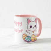 Niedliche Kawaii Katze Osterfeier Tasse - Adorable (VorderseiteRechts)