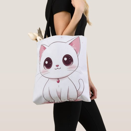 Niedliche Kawaii Katze Tote Bag Adorable Kitty Pri Tasche (Von Nahem)