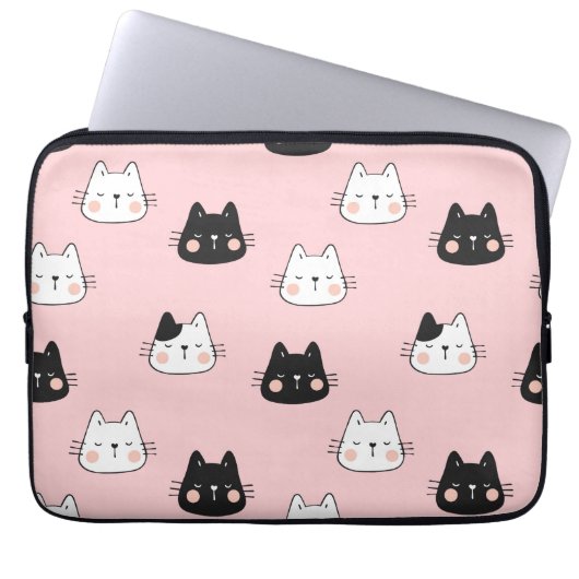 Niedliche Kawaii-Katzen Laptopschutzhülle (Vorderseite)