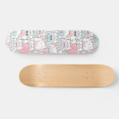 Niedliche Kawaii Katzen mit Herz Skateboard (Horizontal)