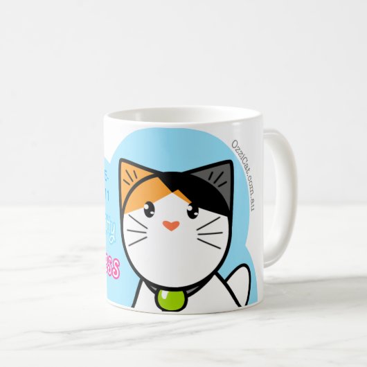 Niedliche Kawaii Katzen-Tasse "Ozzi Kaffeetasse (VorderseiteRechts)