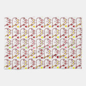 Niedliche Kawaii-Katzen und Herzmuster Geschirrtuch (Horizontal)