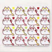 Niedliche Kawaii-Katzen und Herzmuster Mousepad (Vorne)