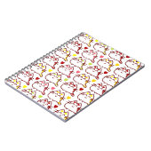 Niedliche Kawaii-Katzen und Herzmuster Notizblock (Linke Seite)