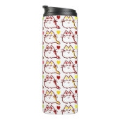 Niedliche Kawaii-Katzen und Herzmuster Thermosbecher (Nach rechts gedreht)