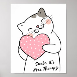 Niedliche Kawaii Katzenwelpen Positive Redewendung Poster