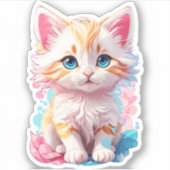 Niedliche Kawaii Kitten Aufkleber (Vorderseite)