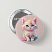 Niedliche Kawaii Kitten Button (Vorne & Hinten)