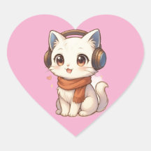 ​ Niedliche Kawaii Kitten Kopfhöreraufkleber in ro