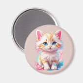 Niedliche Kawaii Kitten Magnet (Vorderseite/Rückseite)