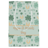 Niedliche kawaii Kleeblatts St. Patrick's Day Mittlere Geschenktüte (Vorderseite)
