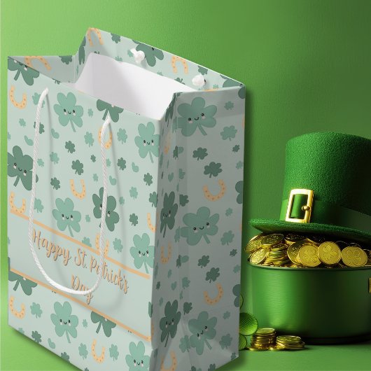 Niedliche kawaii Kleeblatts St. Patrick's Day Mittlere Geschenktüte