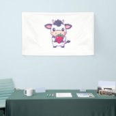 Niedliche Kawaii-Kuh mit Erdbeeren Adortable Rinde Banner (Messeveranstaltung)