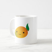 Niedliche Kawaii lächelnde Mango Kaffeetasse (Vorderseite Links)