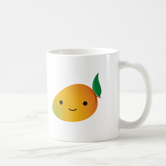Niedliche Kawaii lächelnde Mango Kaffeetasse (Rechts)