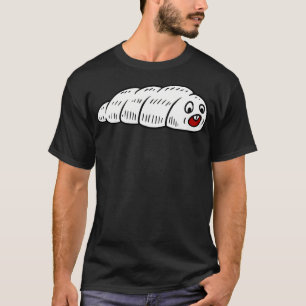 Niedliche Kawaii Larva essen weißen Fliegenwurm Ca T-Shirt
