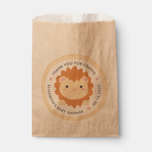 Niedliche Kawaii Lion Cub Gender Neutral Baby Dusc Geschenktütchen (Vorderseite)