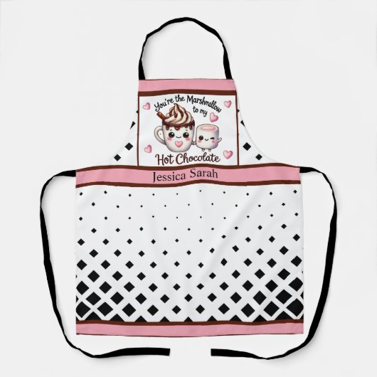 Niedliche Kawaii Marshmallows und Schokolade Schürze (Vorderseite)