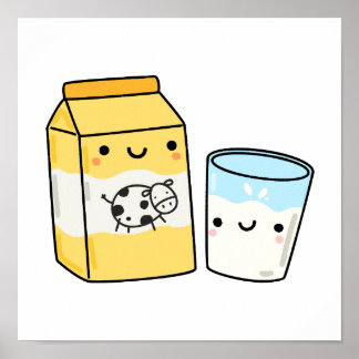 Niedliche Kawaii Milk Poster