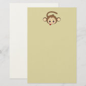 Niedliche Kawaii-Monkey-Illustration Briefpapier (Vorne/Hinten)