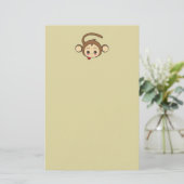Niedliche Kawaii-Monkey-Illustration Briefpapier (Stehend Vorderseite)