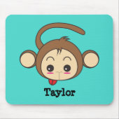 Niedliche Kawaii Monkey Illustration Personalisier Mousepad (Vorne)
