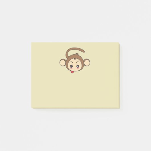 Niedliche Kawaii-Monkey-Illustration Post-it Klebezettel (Vorderseite)