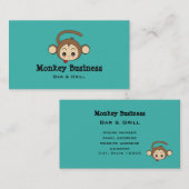 Niedliche Kawaii-Monkey-Illustration Visitenkarte (Vorne/Hinten)