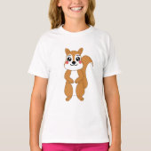 Niedliche Kawaii Orange Eichhörnchen-Illustration T-Shirt (Vorderseite)