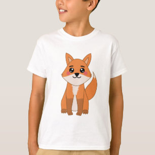 Niedliche Kawaii Orange Fox Illustration T-Shirt