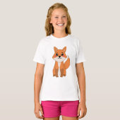 Niedliche Kawaii Orange Fox Illustration T-Shirt (Vorne ganz)
