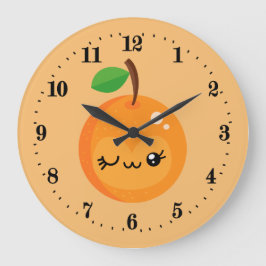 niedliche Kawaii Orange Küche Große Uhr