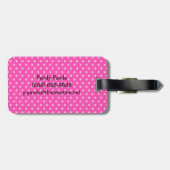 Niedliche Kawaii Panda Bear Monogram Pink Polka Do Gepäckanhänger (Rückseite horizontal)