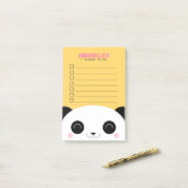 Niedliche Kawaii Panda Gesichtskids auf der Liste Post-it Klebezettel (Auf Schreibtisch)