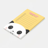 Niedliche Kawaii Panda Gesichtskids auf der Liste Post-it Klebezettel (angewinkelt)