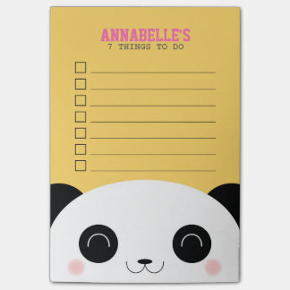 Niedliche Kawaii Panda Gesichtskids auf der Liste Post-it Klebezettel