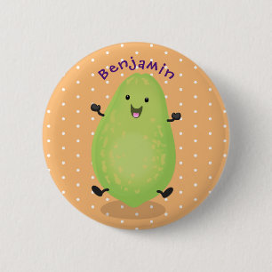 Niedliche Kawaii Papaya Pw Pfow Cartoon-Abbildung Button