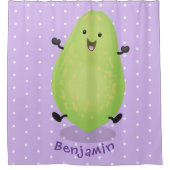 Niedliche Kawaii Papaya Pw Pfow Cartoon-Abbildung Duschvorhang (Vorderseite)