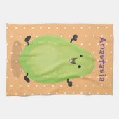 Niedliche Kawaii Papaya Pw Pfow Cartoon-Abbildung Geschirrtuch (Horizontal)