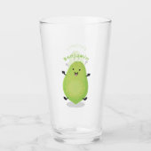 Niedliche Kawaii Papaya Pw Pfow Cartoon-Abbildung Glas (Vorderseite)