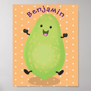 Niedliche Kawaii Papaya Pw Pfow Cartoon-Abbildung Poster