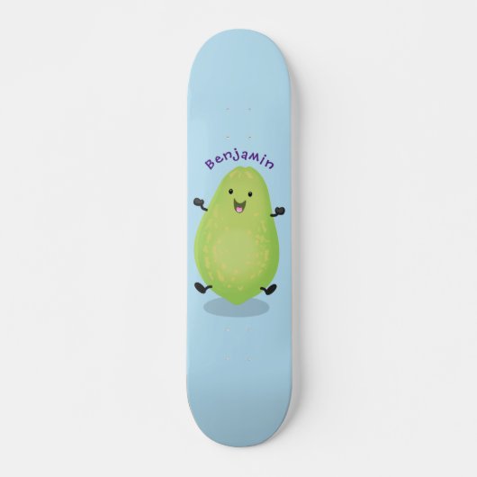 Niedliche Kawaii Papaya Pw Pfow Cartoon-Abbildung Skateboard (Vorne)