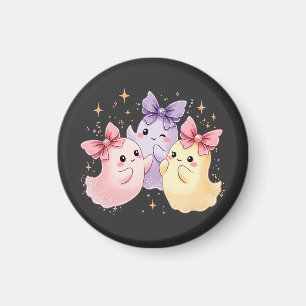 Niedliche Kawaii Pastel Ghosts mit Funkelnd Bögen Magnet