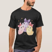 Niedliche Kawaii Pastel Ghosts mit Funkelnd Bögen T-Shirt (Vorderseite)