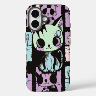 Niedliche Kawaii Pastel Goth Patchwork Gotische Cr iPhone 16 Hülle