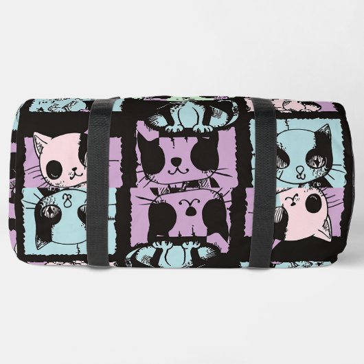 Niedliche Kawaii Pastel Goth Patchwork Gotische Cr Duffle Bag (Unterseite)