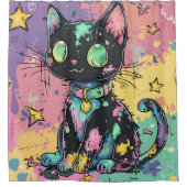 Niedliche Kawaii Pastel Goth Patchwork Gotische Cr Duschvorhang (Vorderseite)