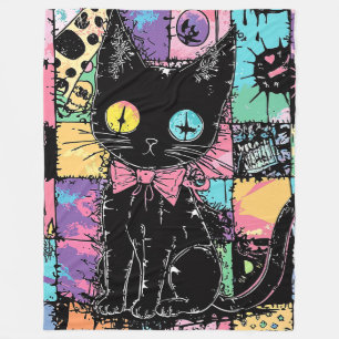 Niedliche Kawaii Pastel Goth Patchwork Gotische Cr Fleecedecke